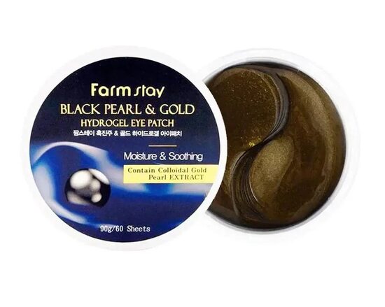 FarmStay Black Pearl & Gold Hydrogel acu patči (60 gab.)