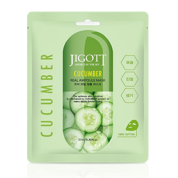 JIGOTT Cucumber Real Ampoule Mask 27 ml