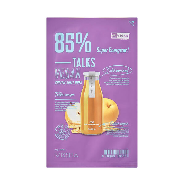 Missha Talks Vegan Squeeze Sheet Mask Super Energizer