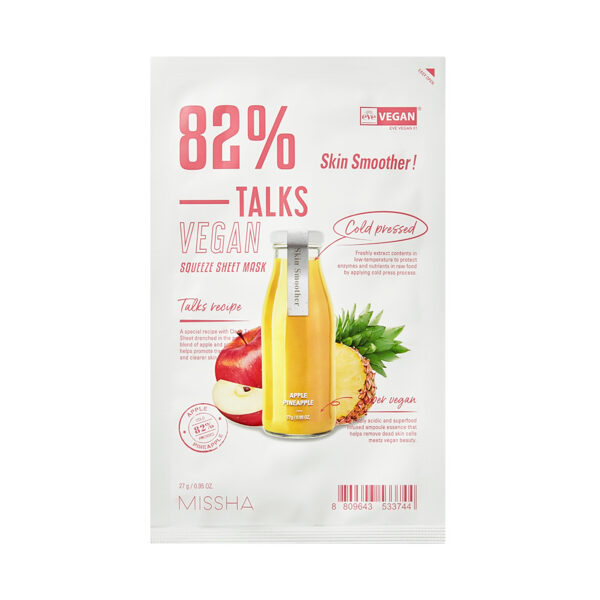 Missha Talks Vegan Squeeze Sheet Mask Skin Smoother