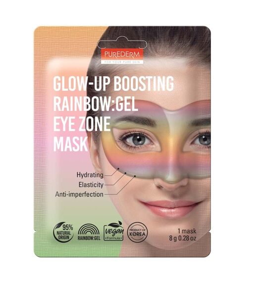 PUREDERM Glow Up Boosting RAINBOW gel Eye Zone Mask acu zonas maska