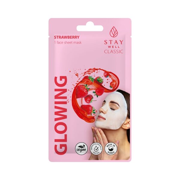 Классическая тканевая маска STAY WELL - STRAWBERRY Glowing